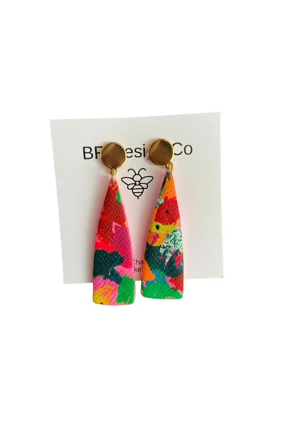 The Tower Earring in Holiday Floral by BR Design Co.