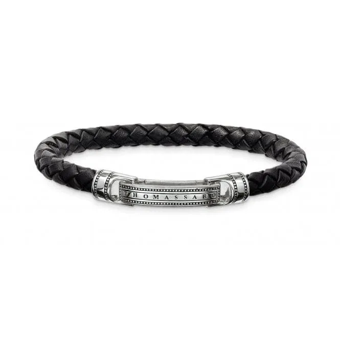 Thomas Sabo Black Strap Leather Bracelet LB40-008-11