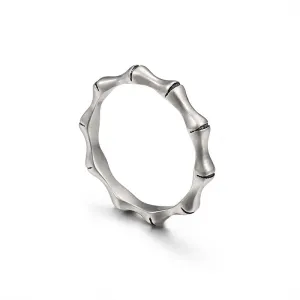 Trendy Titanium Steel Bamboo Rings for Men and Women - European and American Style