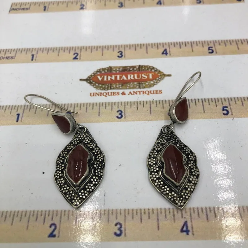 Tribal Handmade Glass Stone Earrings