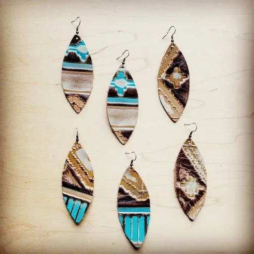 Turquoise Sahara Navajo Narrow Oval Earrings