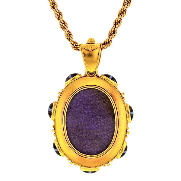 Victorian Banded Agate Pendant Locket