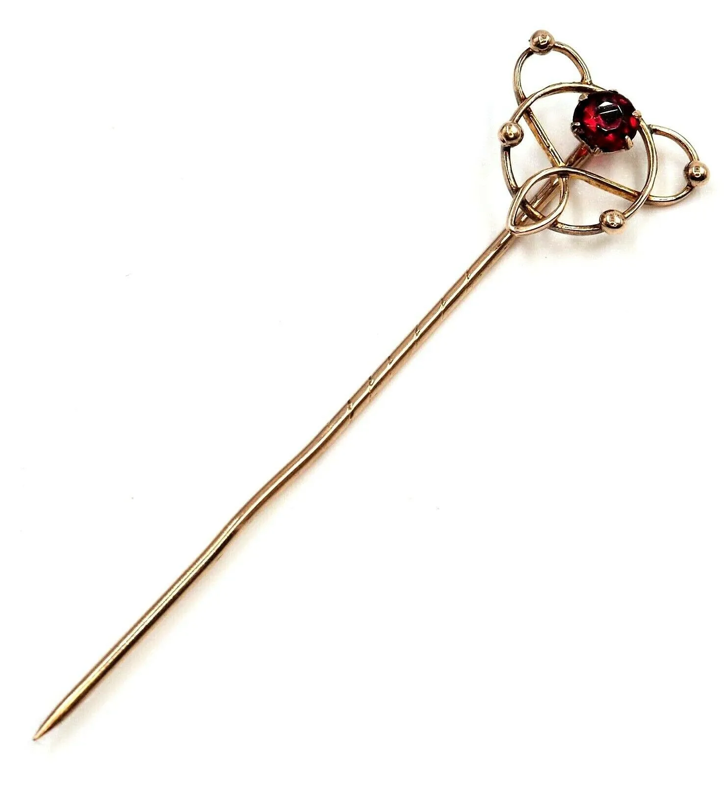 Vintage 9ct Yellow Gold Garnet Pin/Brooch