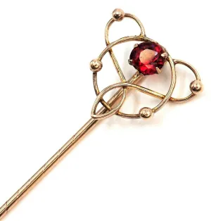 Vintage 9ct Yellow Gold Garnet Pin/Brooch