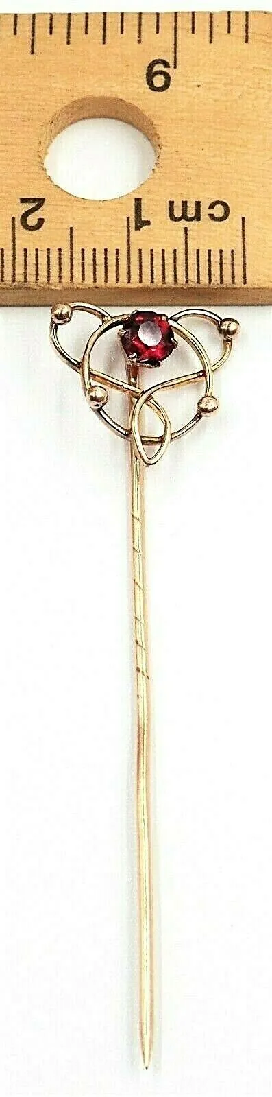 Vintage 9ct Yellow Gold Garnet Pin/Brooch