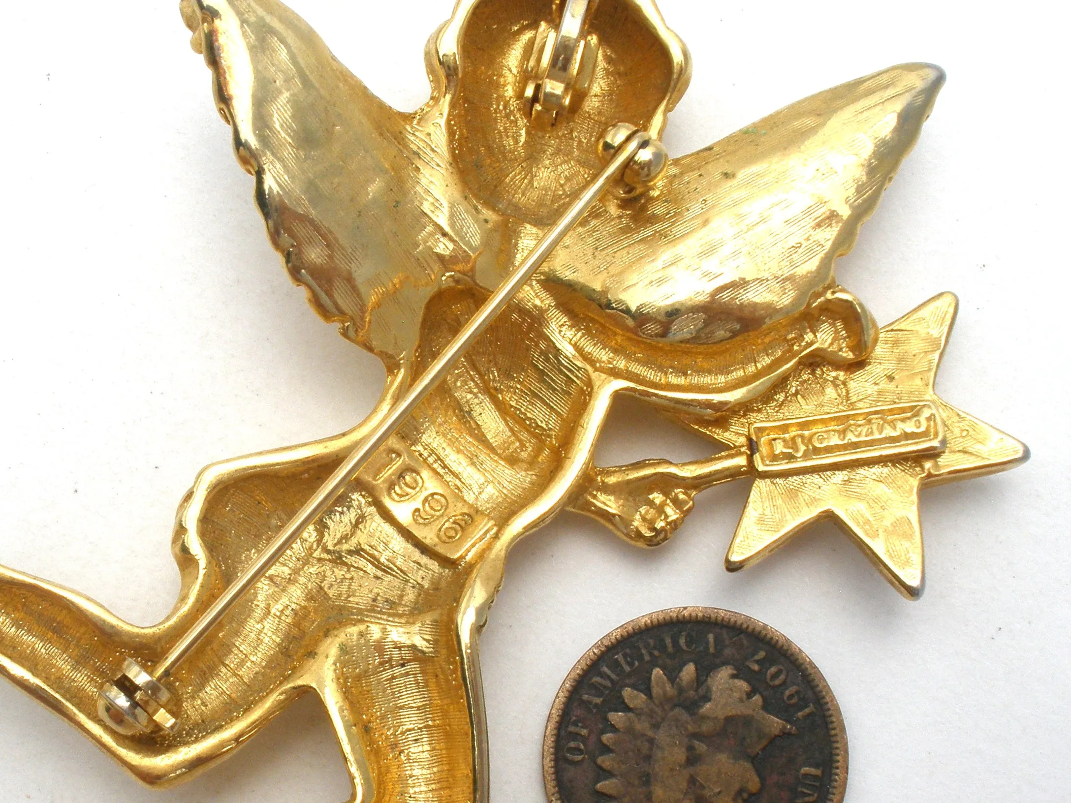 Vintage Angel Enhancer Pendant Brooch by RJ Graziano