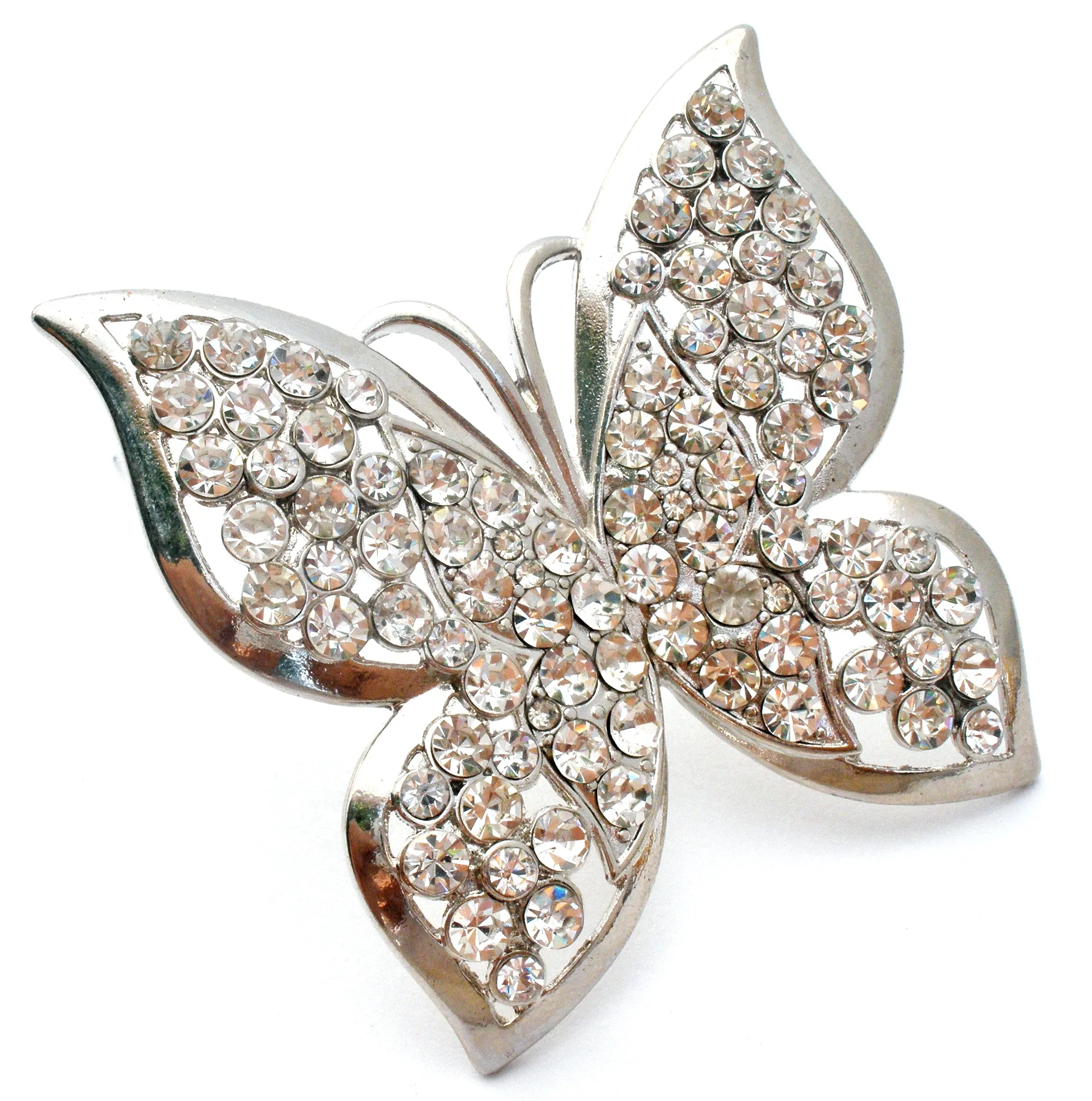 Vintage Butterfly Rhinestone Brooch Pin