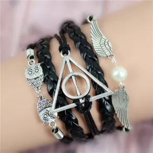 Vintage Owl Wings Infinity Bracelet