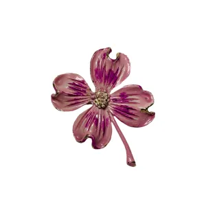 Vintage Pink Flower Brooch