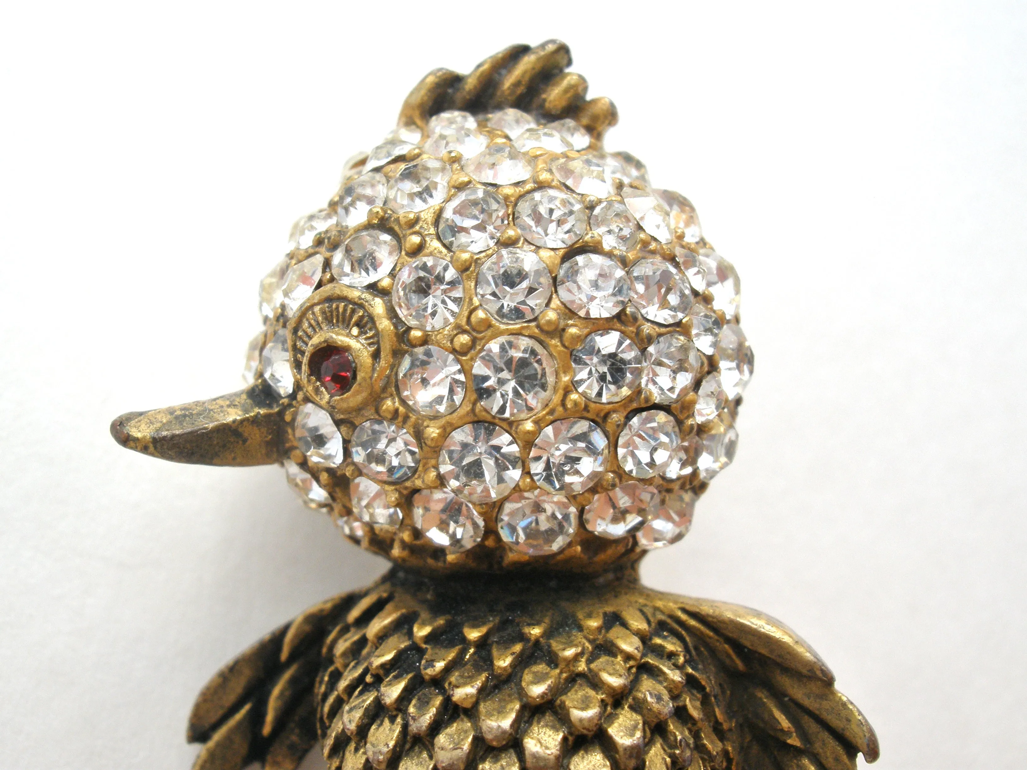 Vintage Rhinestone Bird Brooch Pin Capri