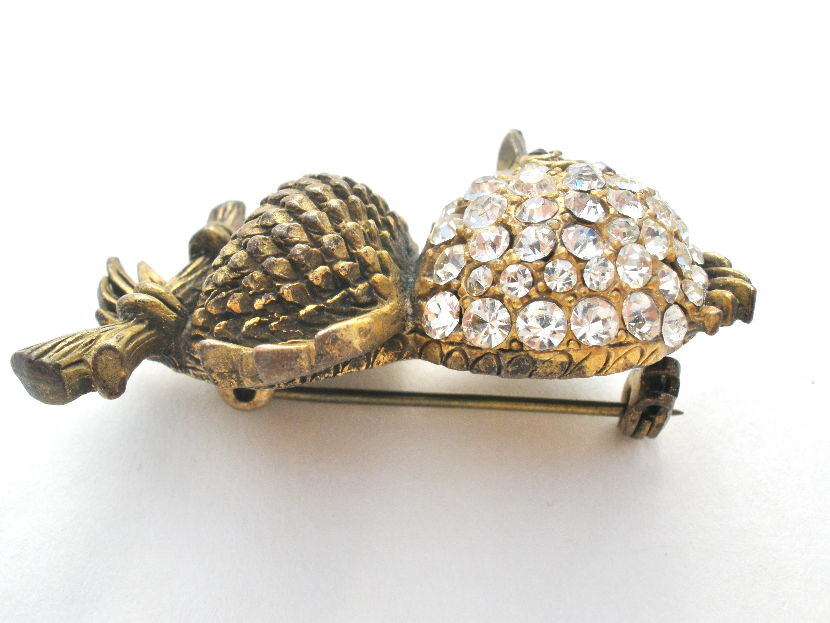 Vintage Rhinestone Bird Brooch Pin Capri