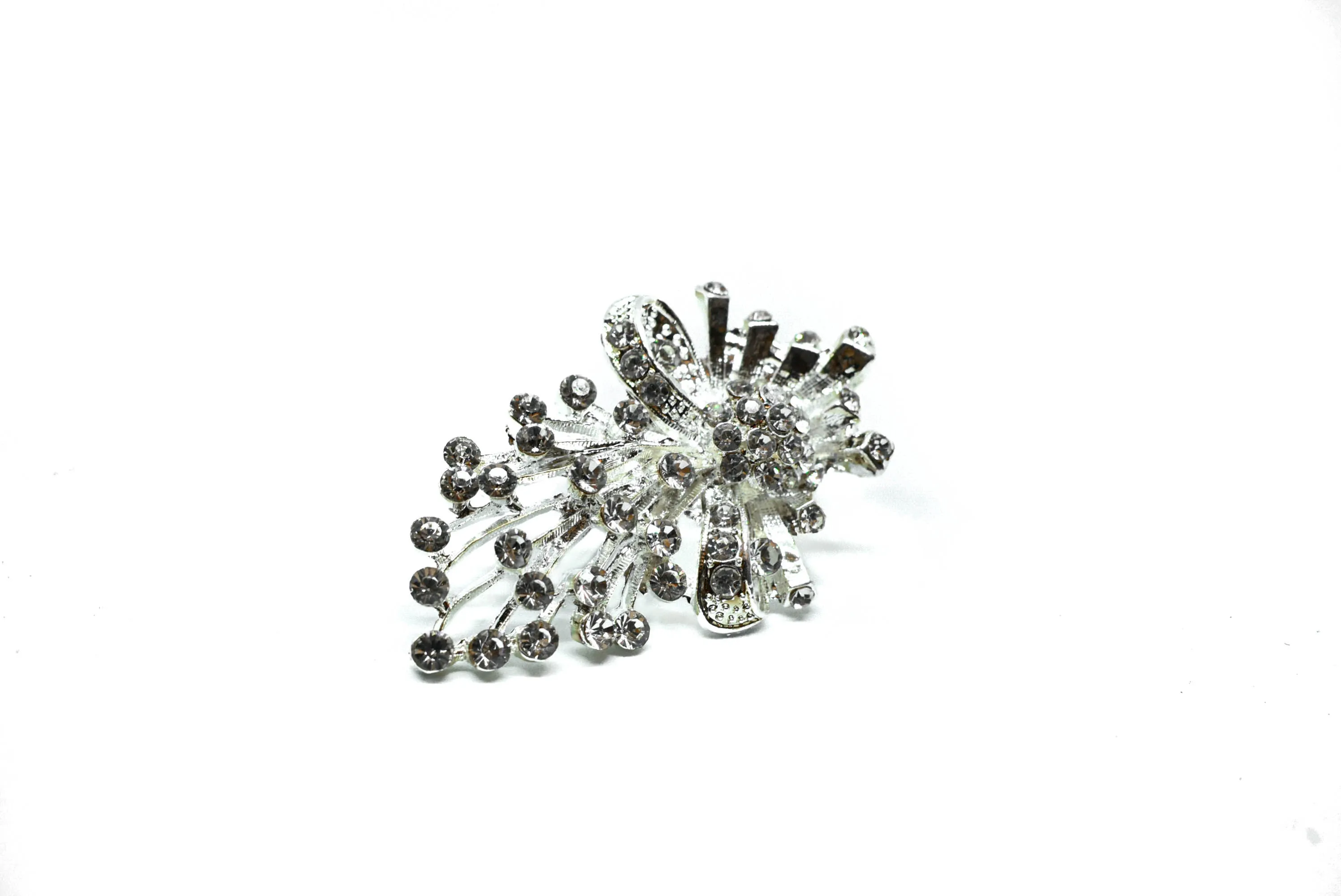 Vintage Style Rhinestone Crystal Brooch 2.75" x 1.75"