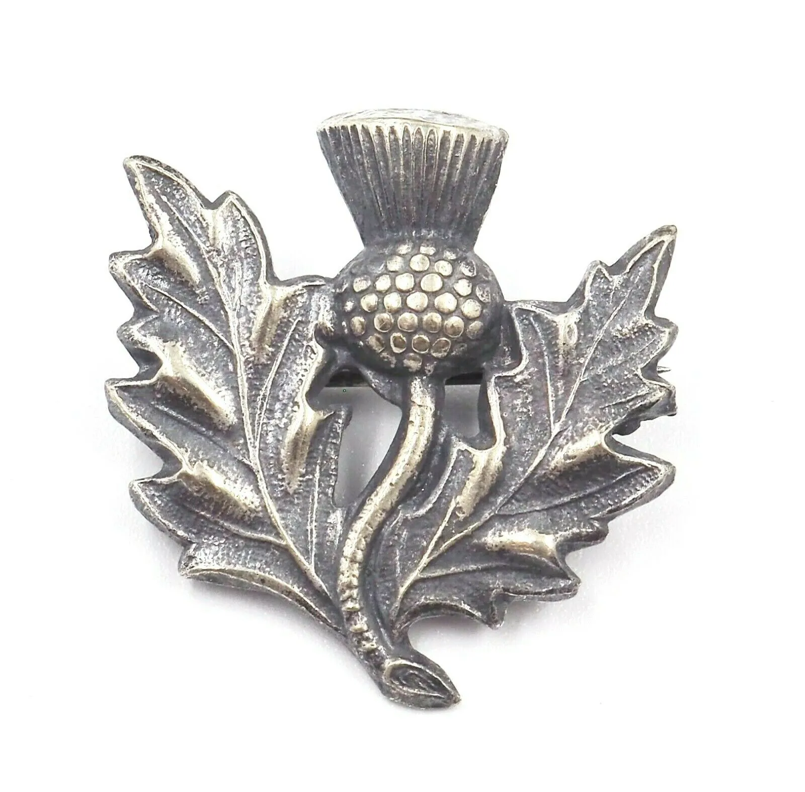 Vintage Thistle Brooch - Traditional Celtic Pewter Jewellery