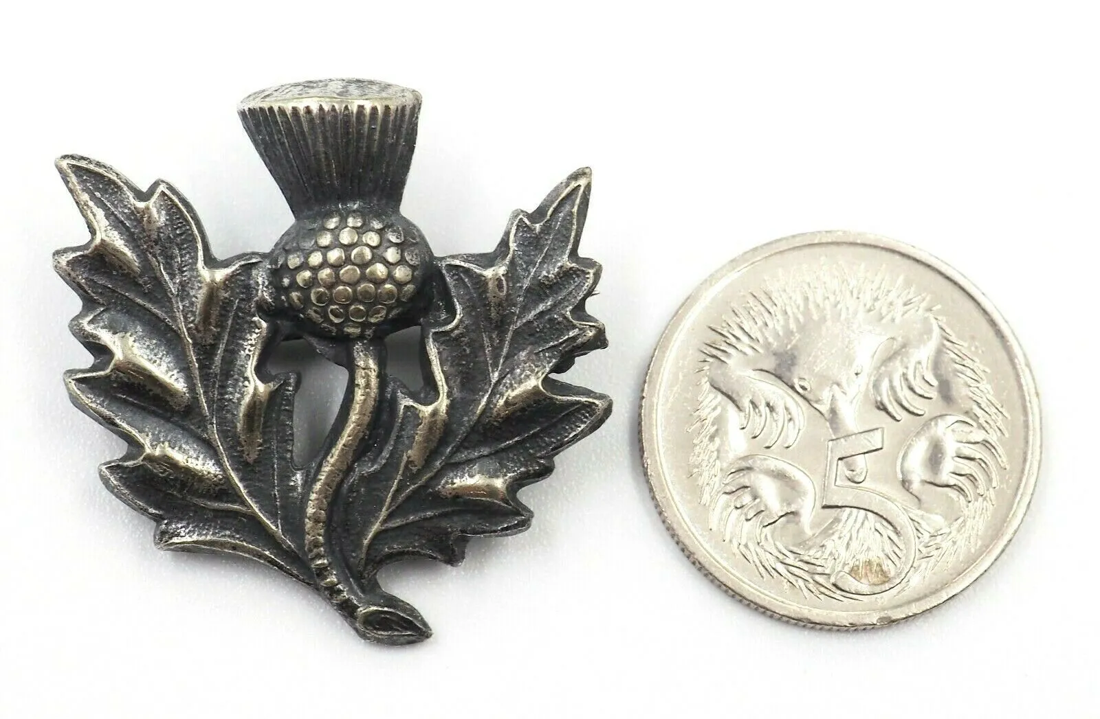 Vintage Thistle Brooch - Traditional Celtic Pewter Jewellery