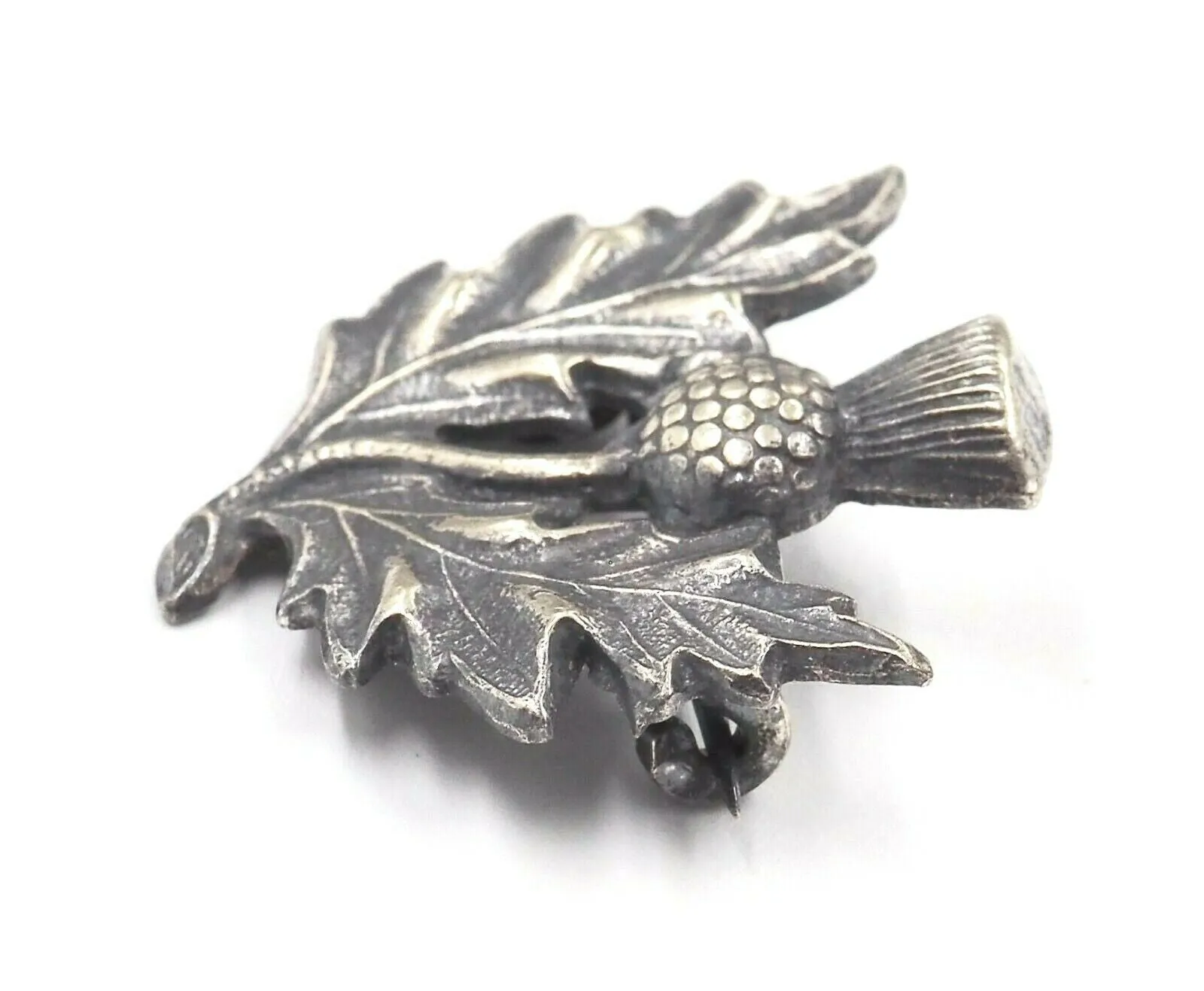 Vintage Thistle Brooch - Traditional Celtic Pewter Jewellery