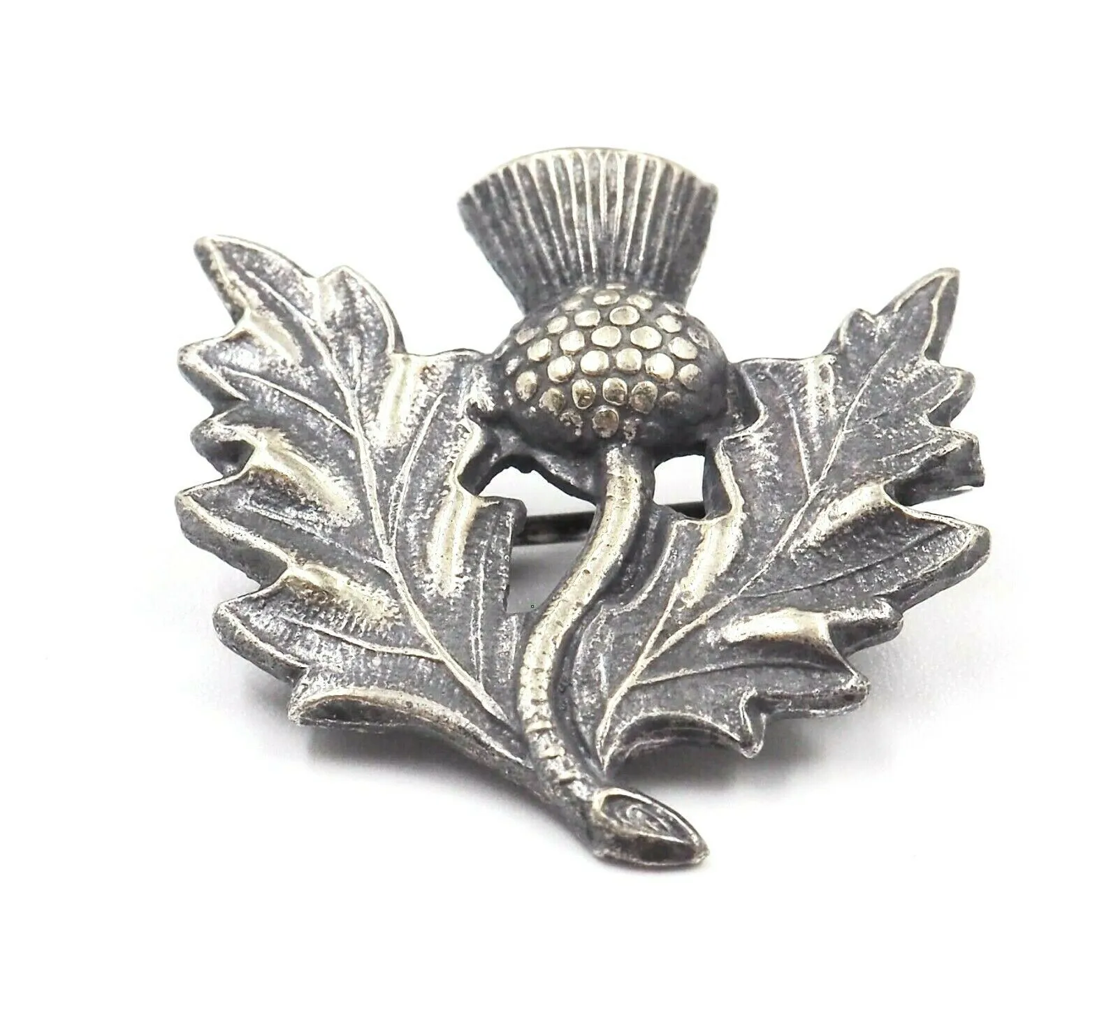 Vintage Thistle Brooch - Traditional Celtic Pewter Jewellery