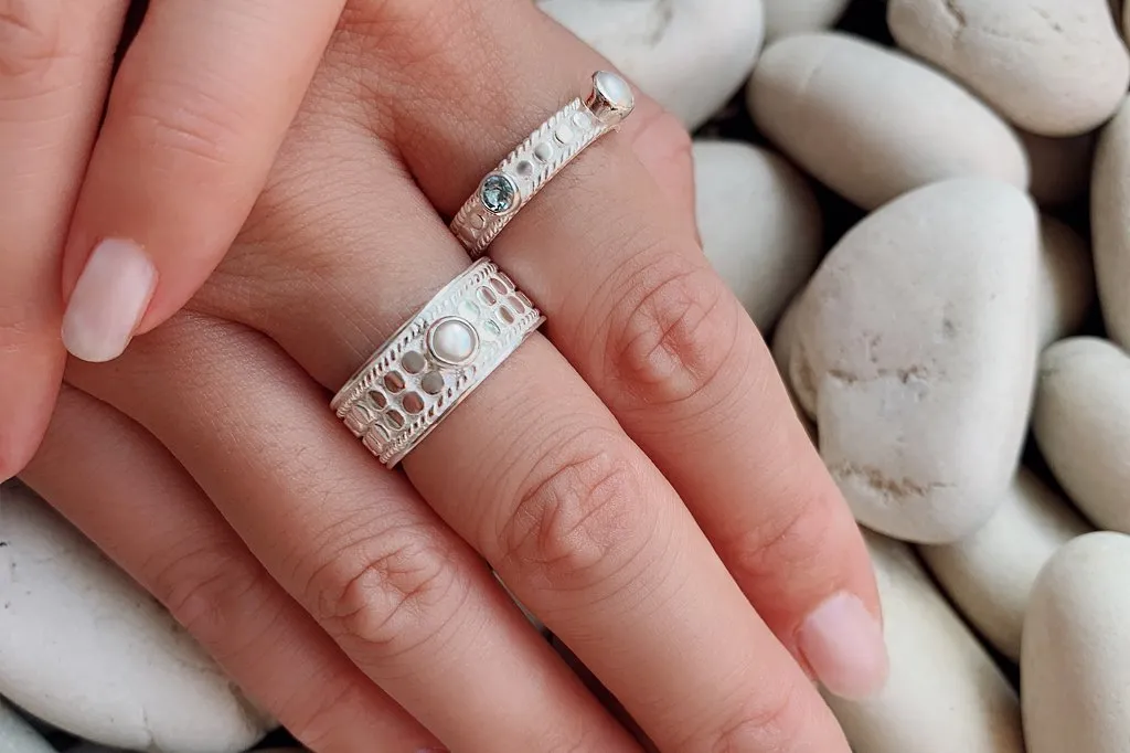 White Silver Apollo Ring