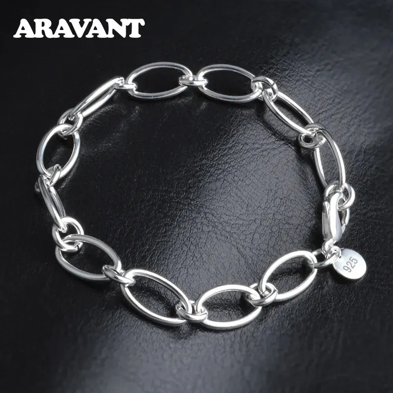 Women's Sterling Silver Geometric Chain Bracelet by Aravant