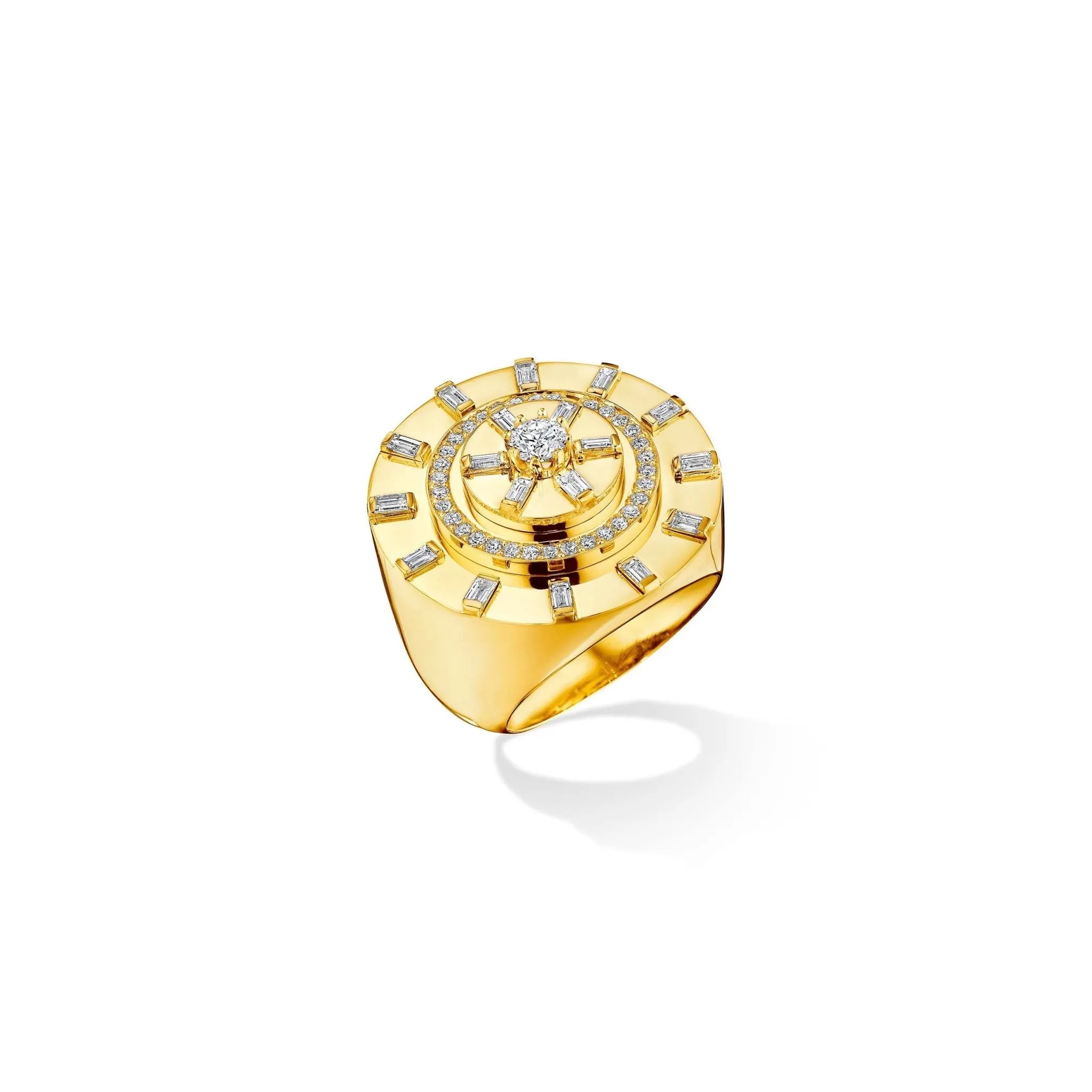 Yellow Gold Unity Cocktail Ring with White Diamonds