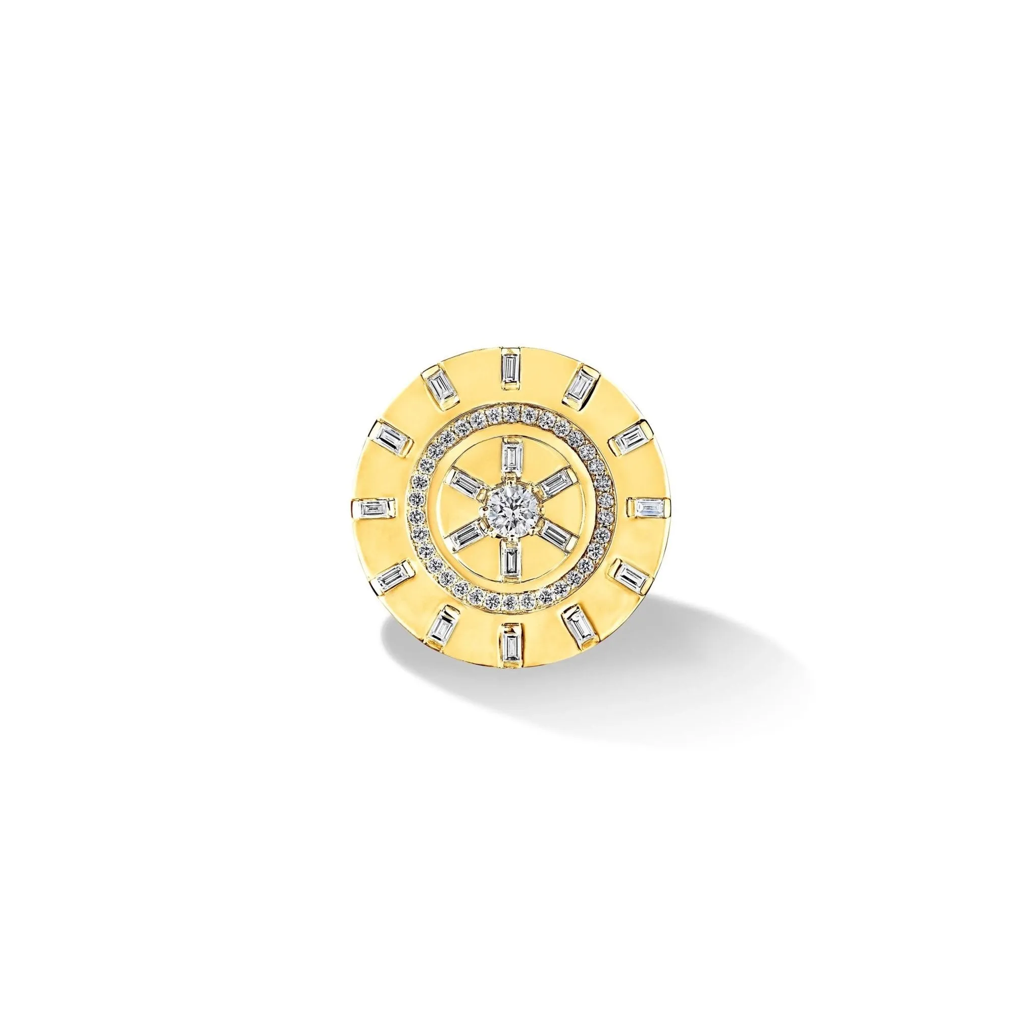 Yellow Gold Unity Cocktail Ring with White Diamonds